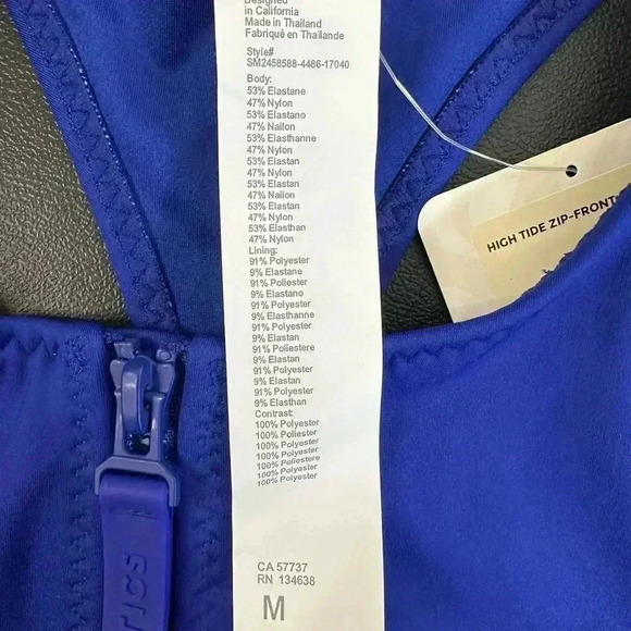 Fabletics High Tide Zip-Front Swim Top size medium - Picture 4 of 5